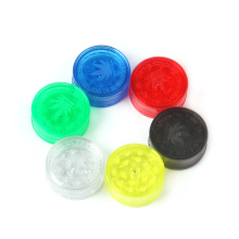 High quality transparent 42mm smoke grinder acrylic plastic manual grinder smoke grinding tool Leaf section